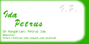 ida petrus business card